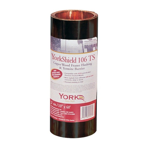 York 106 TS 10 in. W X 720 in. L Copper Flashing Copper